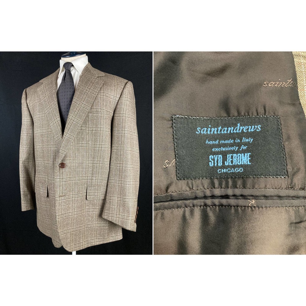 Size EU54 S Saint Andrews Super 150's Wool Sport Coat Blazer Jacket Italy